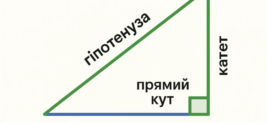 “Гіпотенуза: повне пояснення та застосування в математиці й житті”