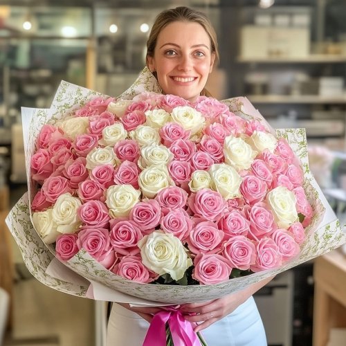 букет 101 троянда