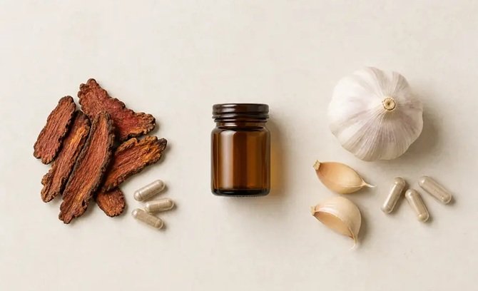 Red Sage and garlic supplements